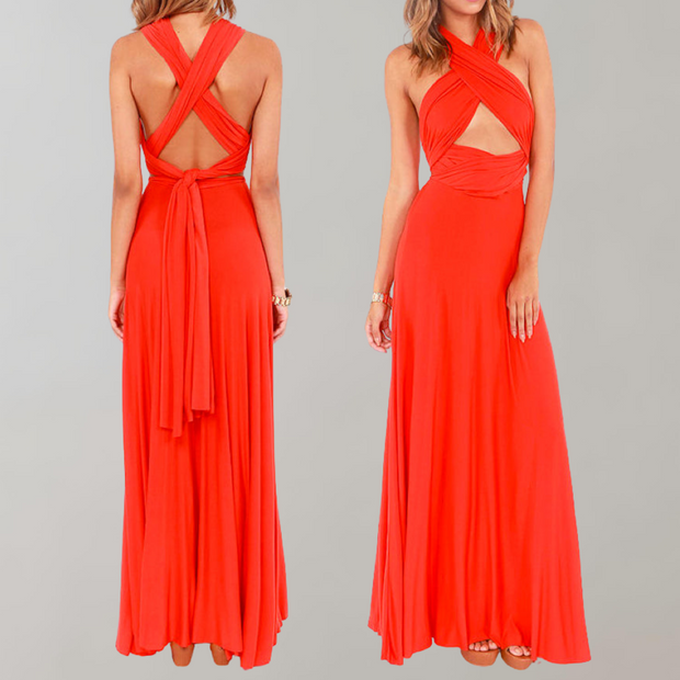 WW - Schick Maxikleid | Cocktail Kleid Taillengurtel