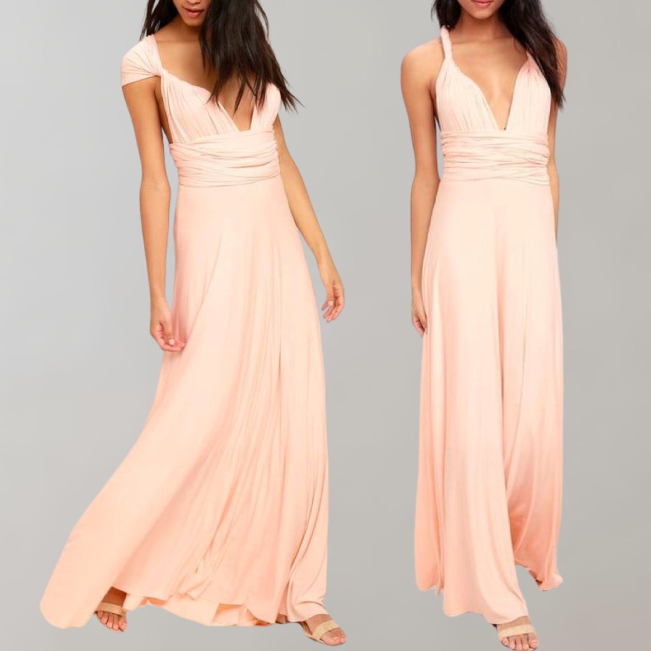 WW - Schick Maxikleid | Cocktail Kleid Taillengurtel