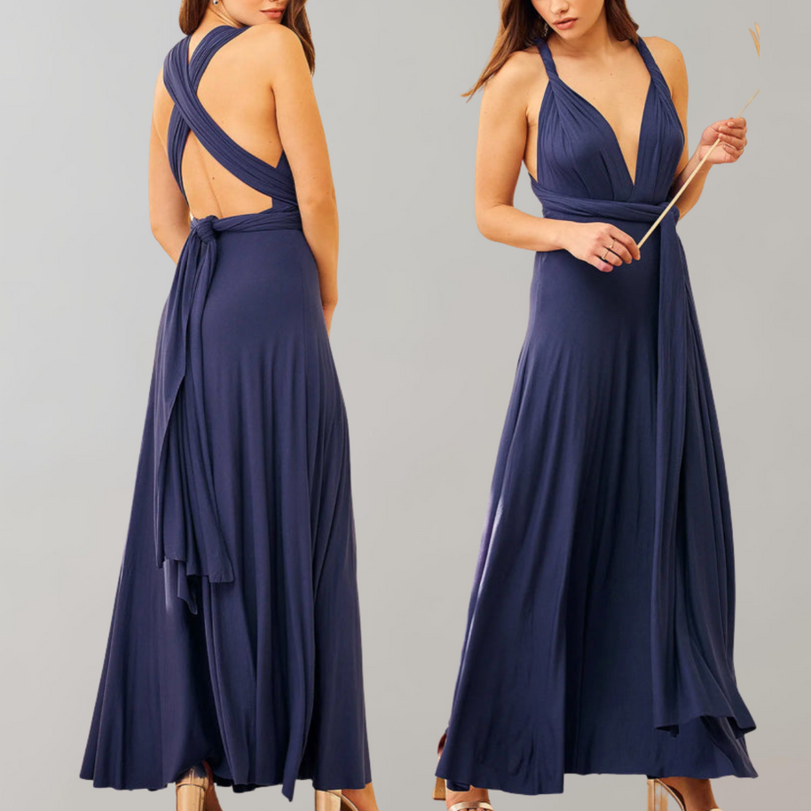 WW - Schick Maxikleid | Cocktail Kleid Taillengurtel