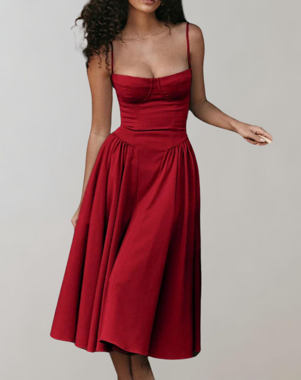 WW - Schick Cocktail Kleid | Zeitlos Abendkleid Mit tiefem Hals
