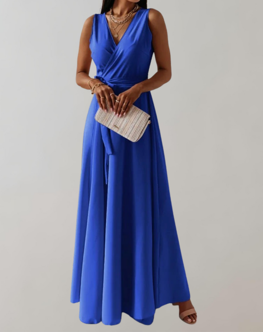 WW - Cocktail Kleid mit Taillengurtel | Schickes Maxikleid Zeitlos Design