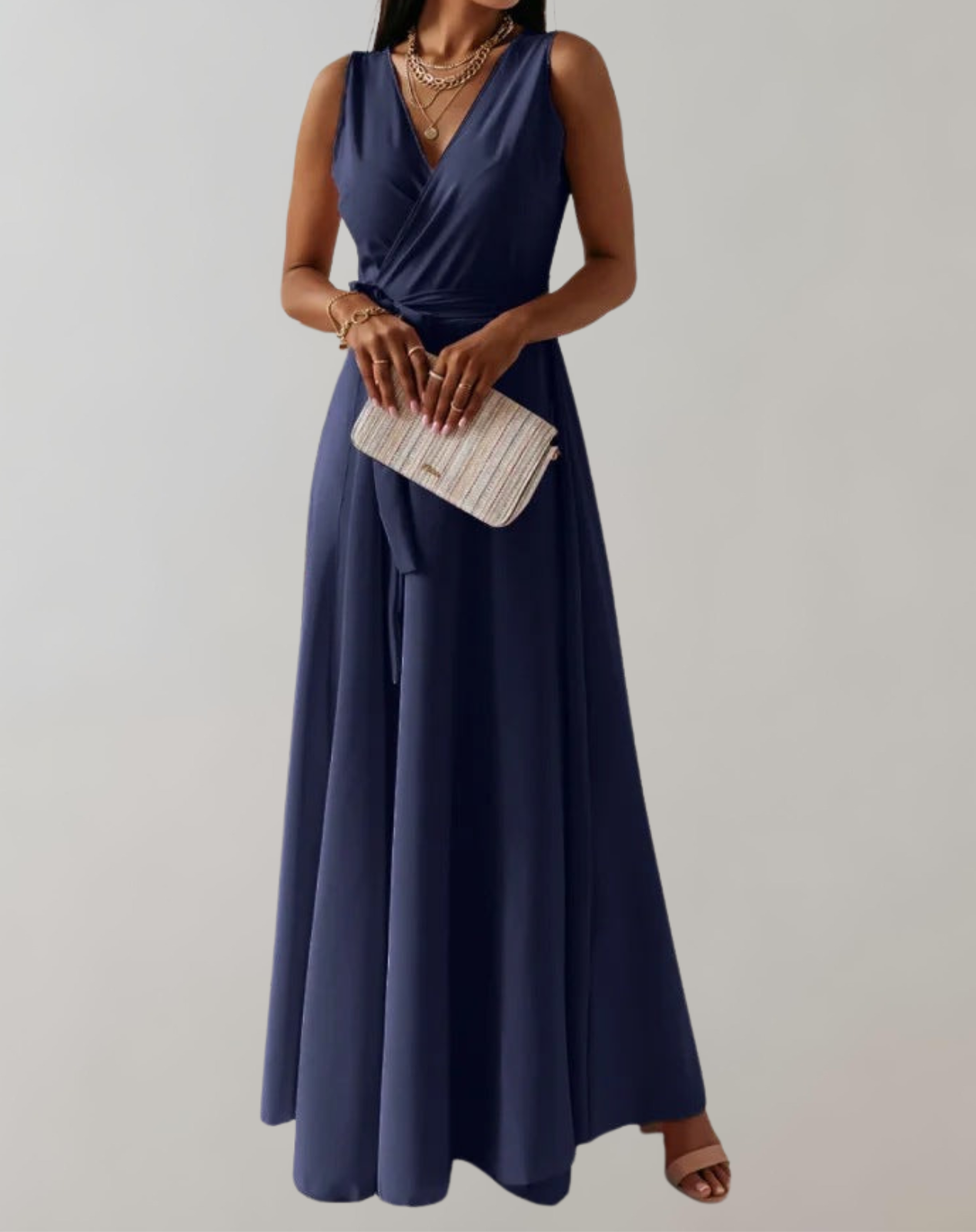 WW - Cocktail Kleid mit Taillengurtel | Schickes Maxikleid Zeitlos Design
