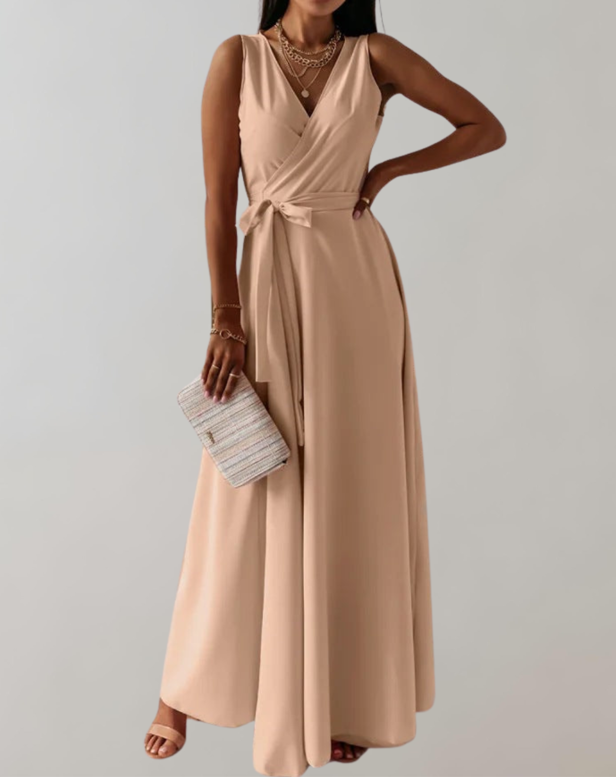 WW - Cocktail Kleid mit Taillengurtel | Schickes Maxikleid Zeitlos Design