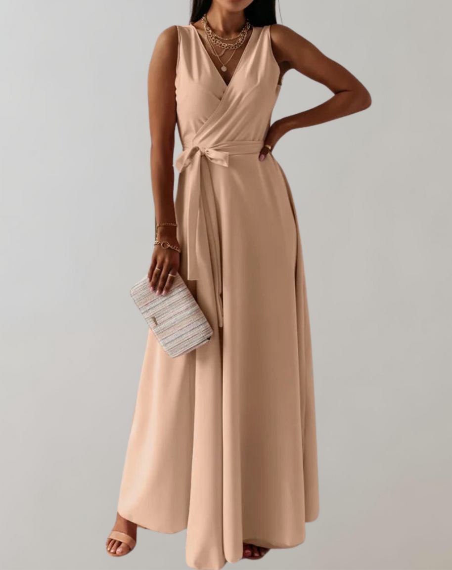 WW - Cocktail Kleid mit Taillengurtel | Schickes Maxikleid Zeitlos Design