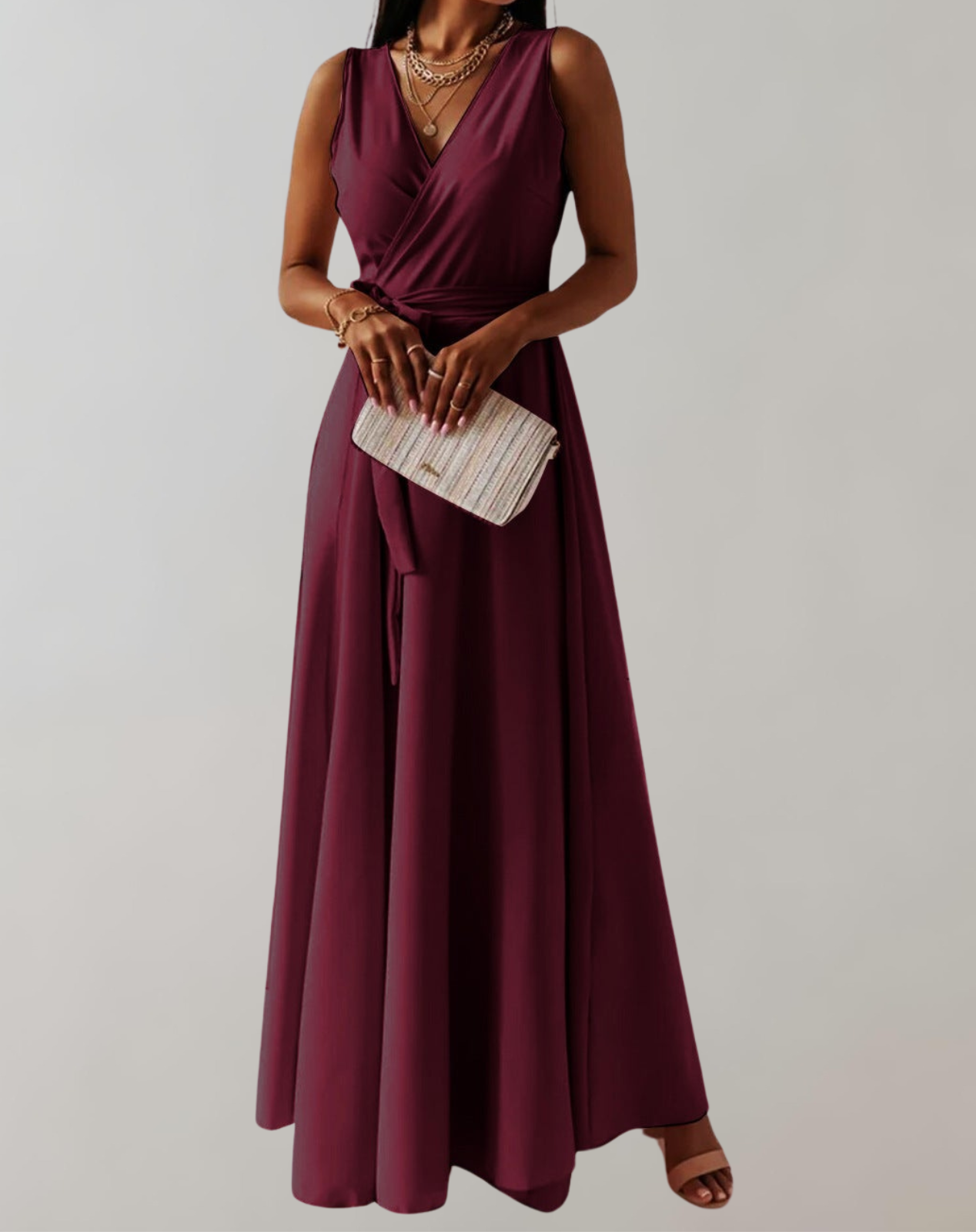 WW - Cocktail Kleid mit Taillengurtel | Schickes Maxikleid Zeitlos Design