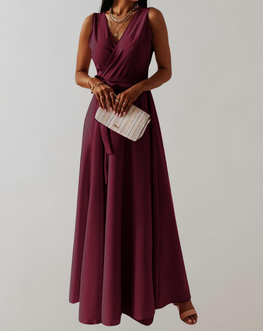 WW - Cocktail Kleid mit Taillengurtel | Schickes Maxikleid Zeitlos Design