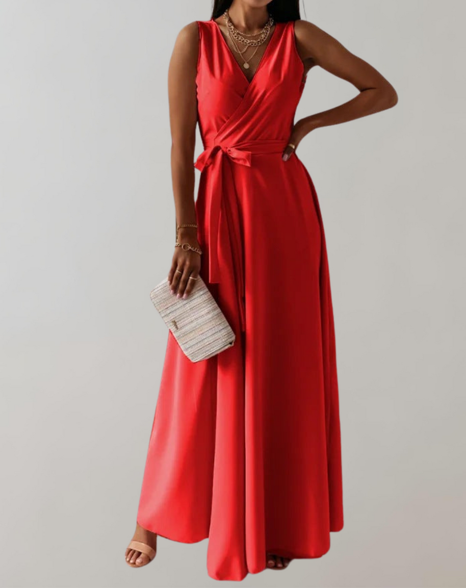 WW - Cocktail Kleid mit Taillengurtel | Schickes Maxikleid Zeitlos Design