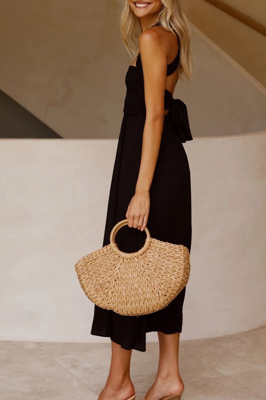 WW | Crisscross Tie-Back Midi Kleid