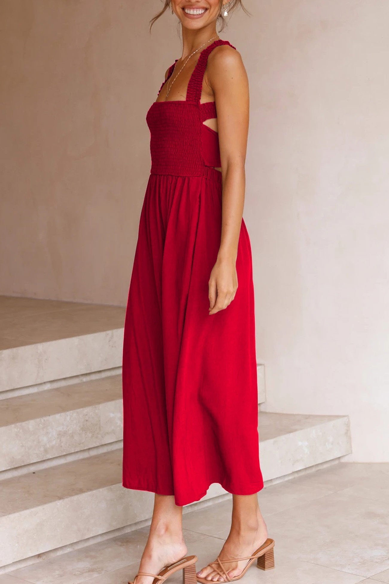 WW | Crisscross Tie-Back Midi Kleid