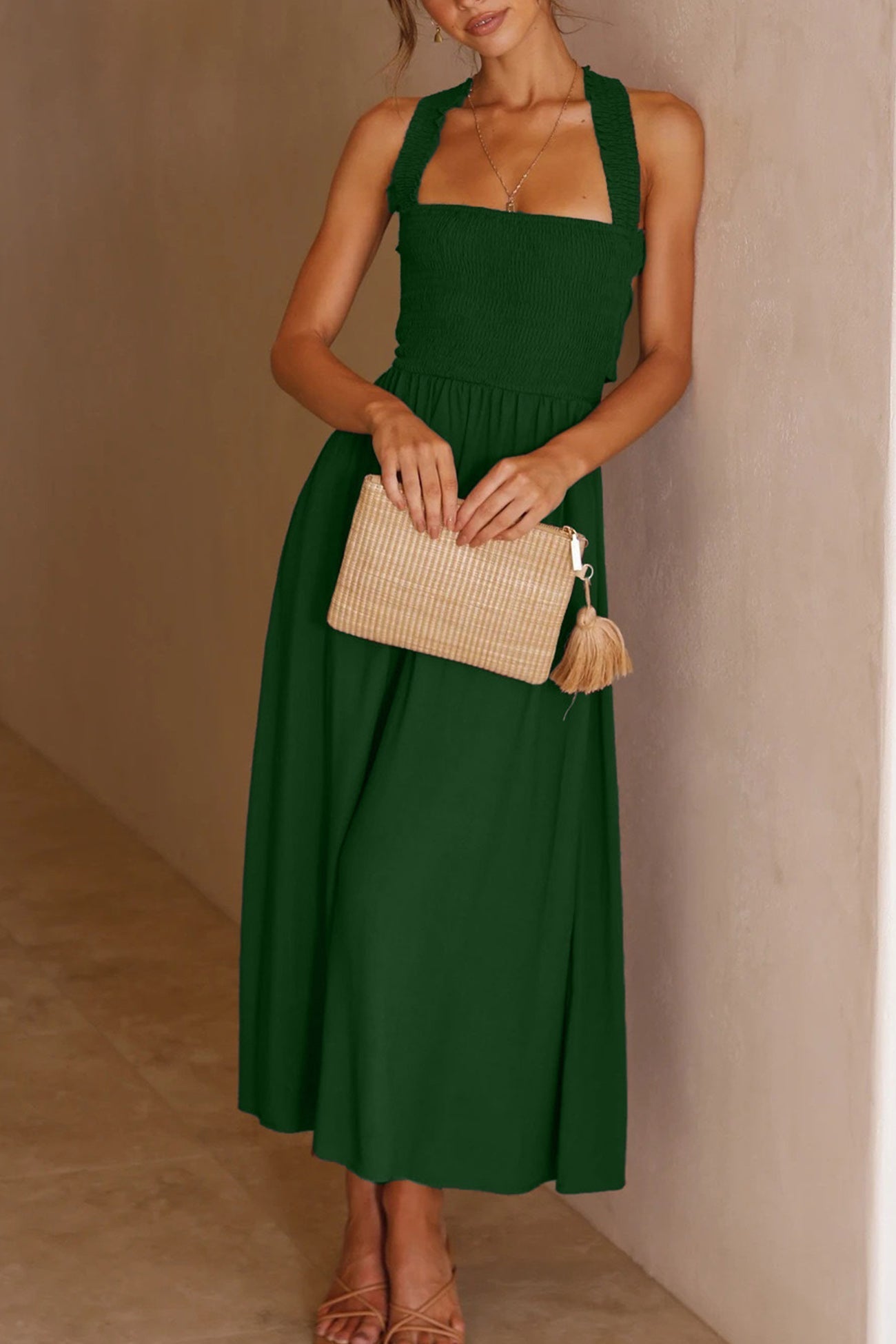 WW | Crisscross Tie-Back Midi Kleid