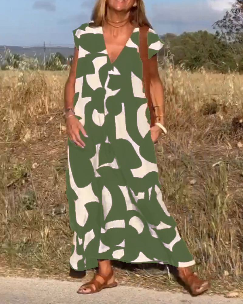 Amara™ - Maxikleid mit Print und V-Ausschnitt