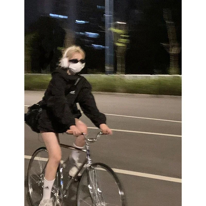 WW - Damen Wasserdichter Kapuzen-Zipper-Windbreaker-Mantel