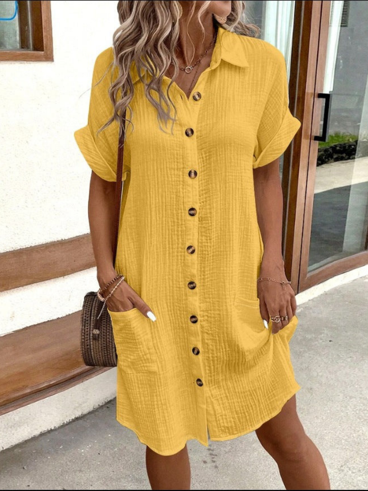 WW | Schick Casual Stil Leinenkleid