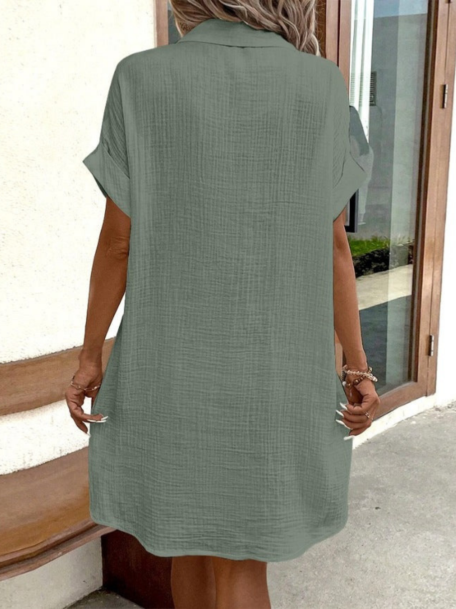 WW | Schick Casual Stil Leinenkleid