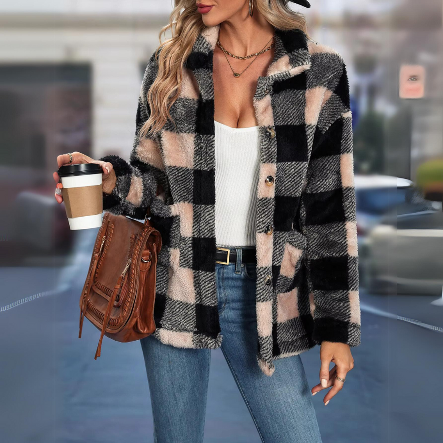 Karierte Winterjacke