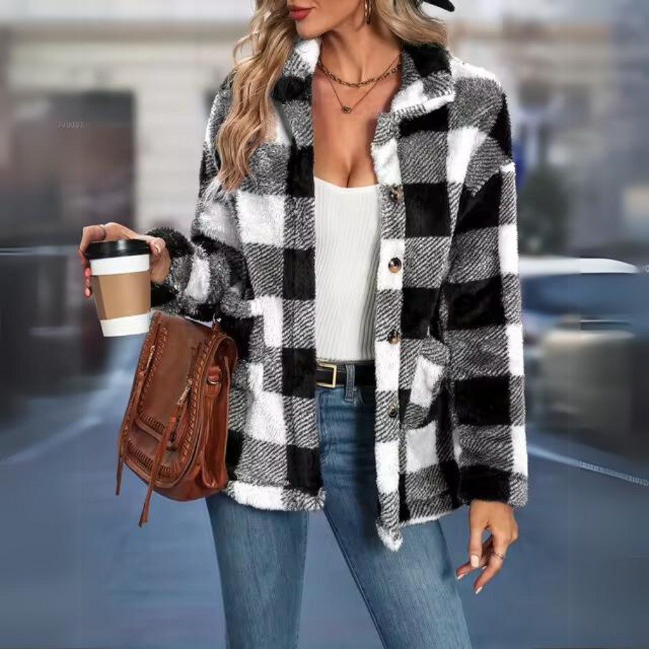 Karierte Winterjacke