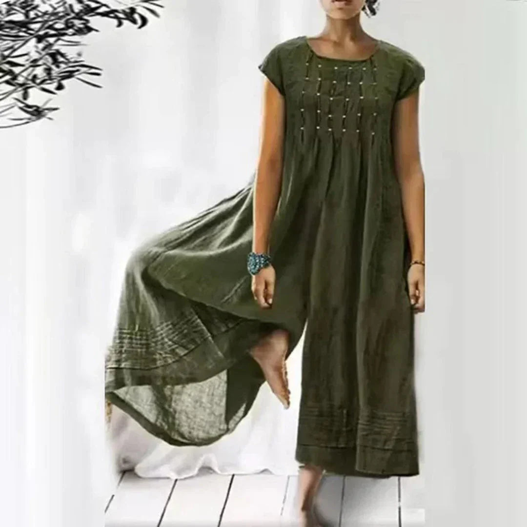 WW | Atmungsaktives Baumwoll-Leinen-Kleid
