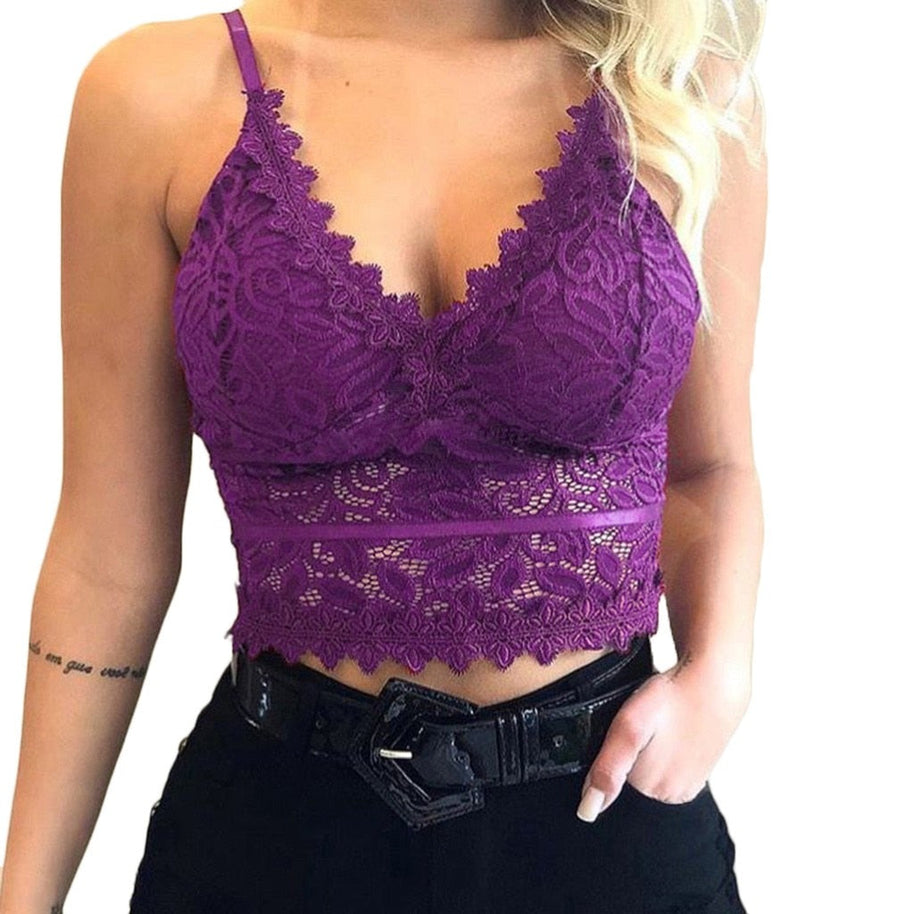WW | Verführerisches Spitzen Bralette Crop Top