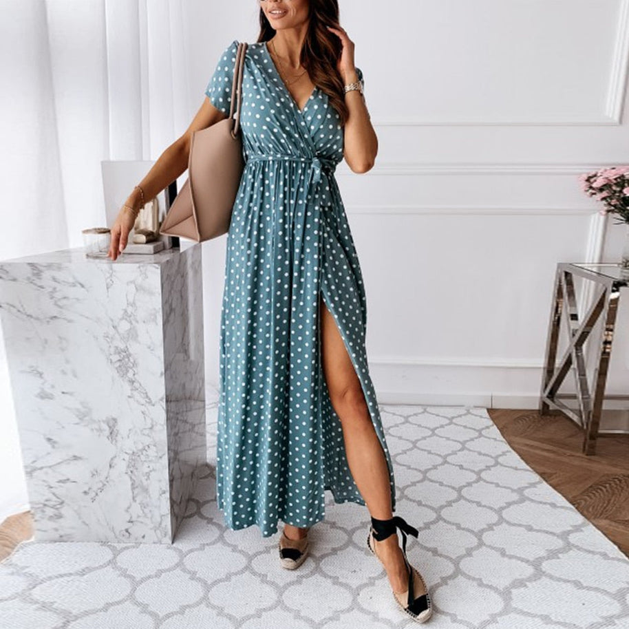 WW - Langes gepunktetes Kleid