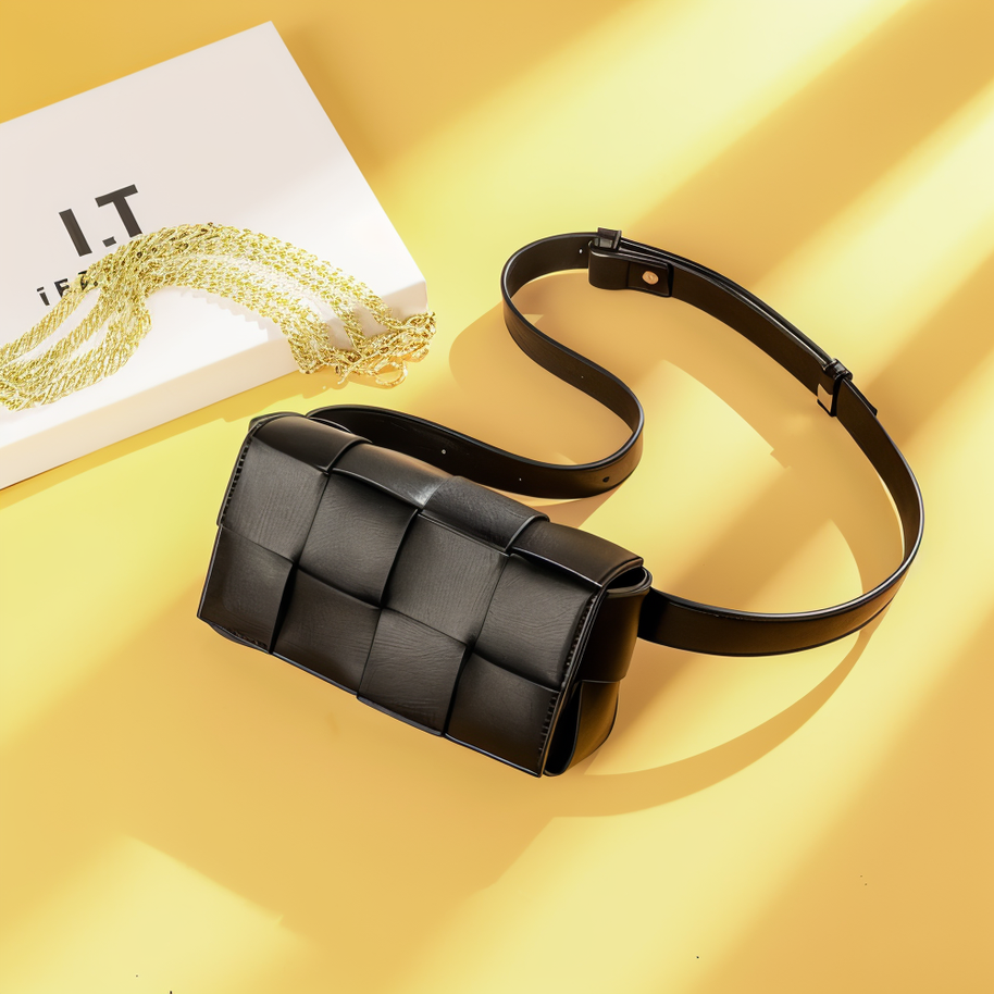 WW - Geblockte Umhängetasche Vegan Leder Damen | Geflochtene Tasche Frauen