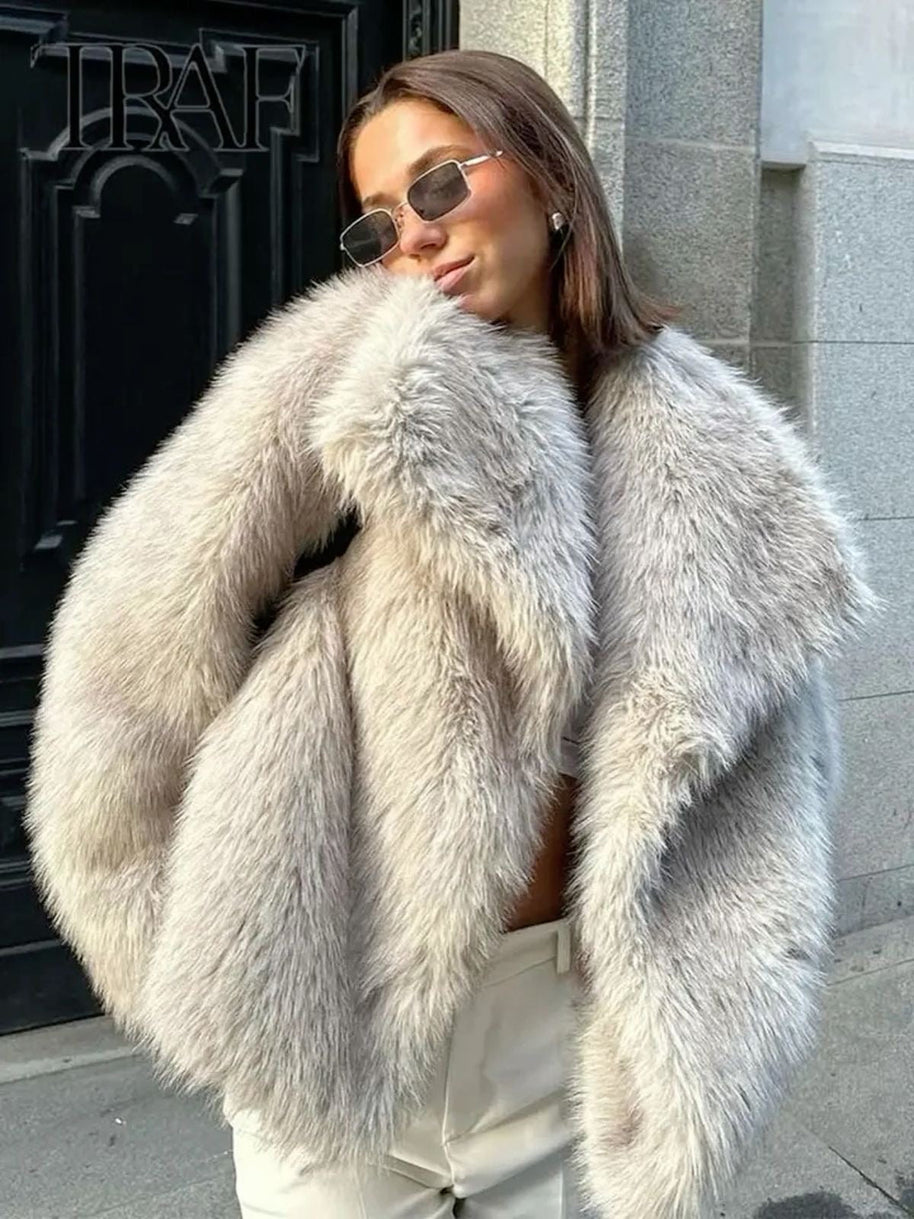 WW | Flauschige Pelzjacke Für Winter