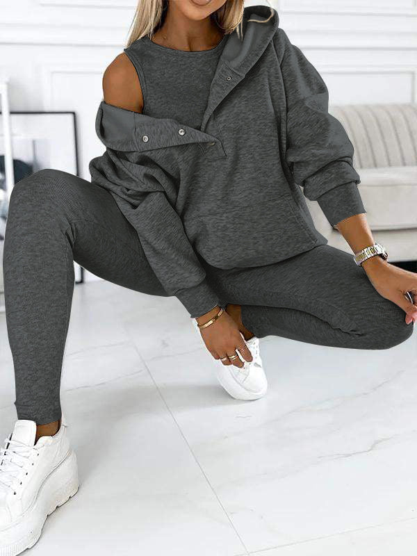 WW | Set Oversize Hoodie Leggings Loungewear Set Damenbekleidung