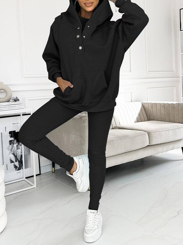WW | Set Oversize Hoodie Leggings Loungewear Set Damenbekleidung