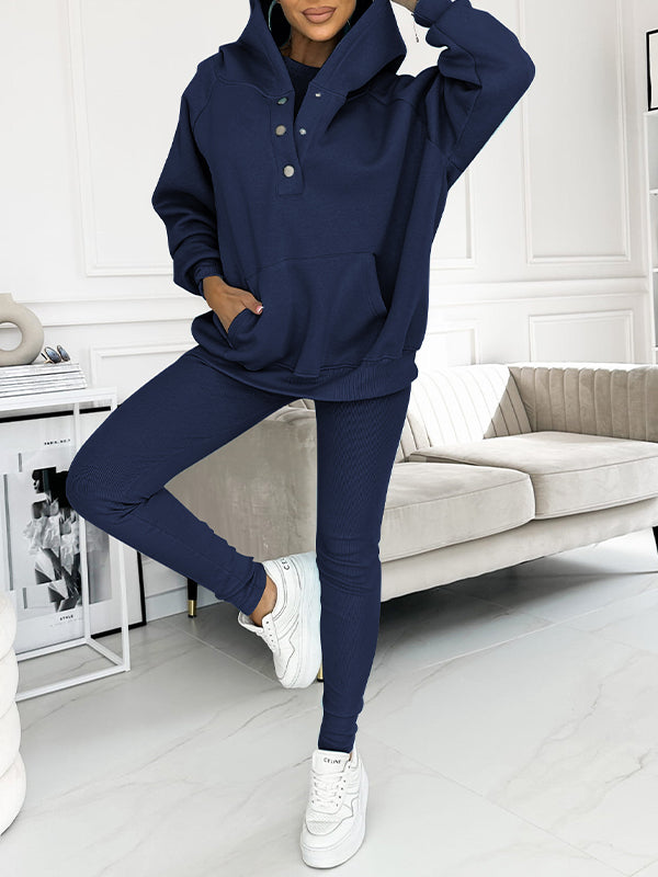 WW | Set Oversize Hoodie Leggings Loungewear Set Damenbekleidung