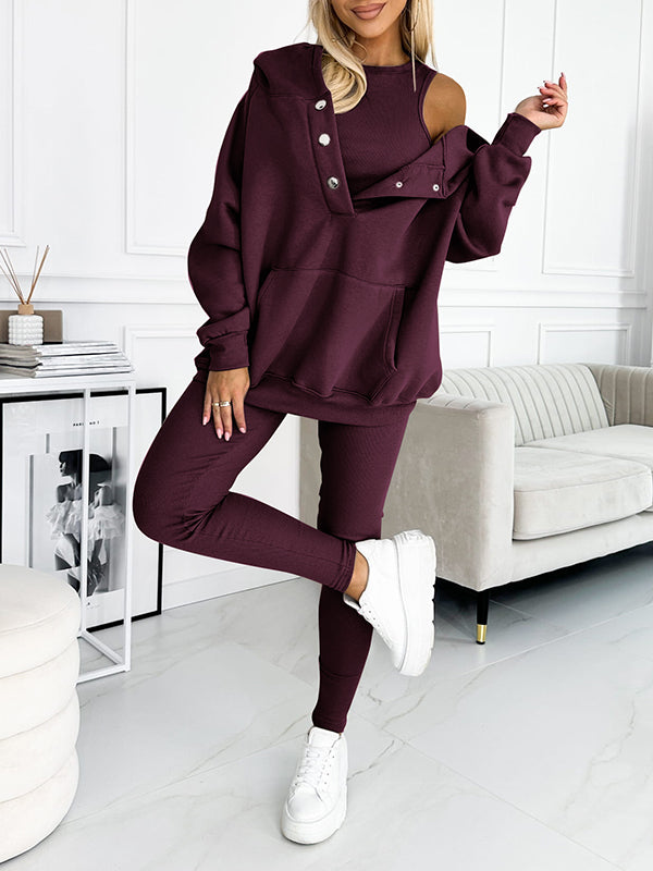 WW | Set Oversize Hoodie Leggings Loungewear Set Damenbekleidung