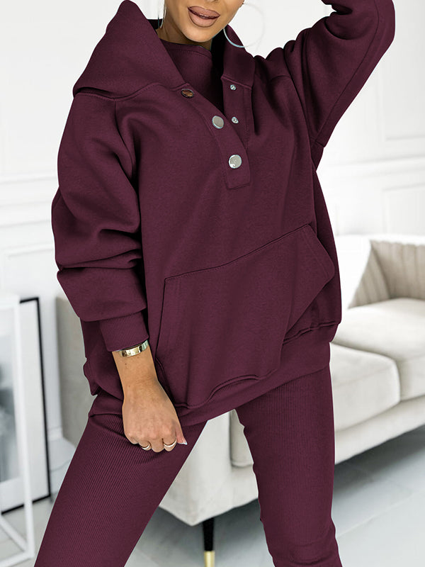 WW | Set Oversize Hoodie Leggings Loungewear Set Damenbekleidung