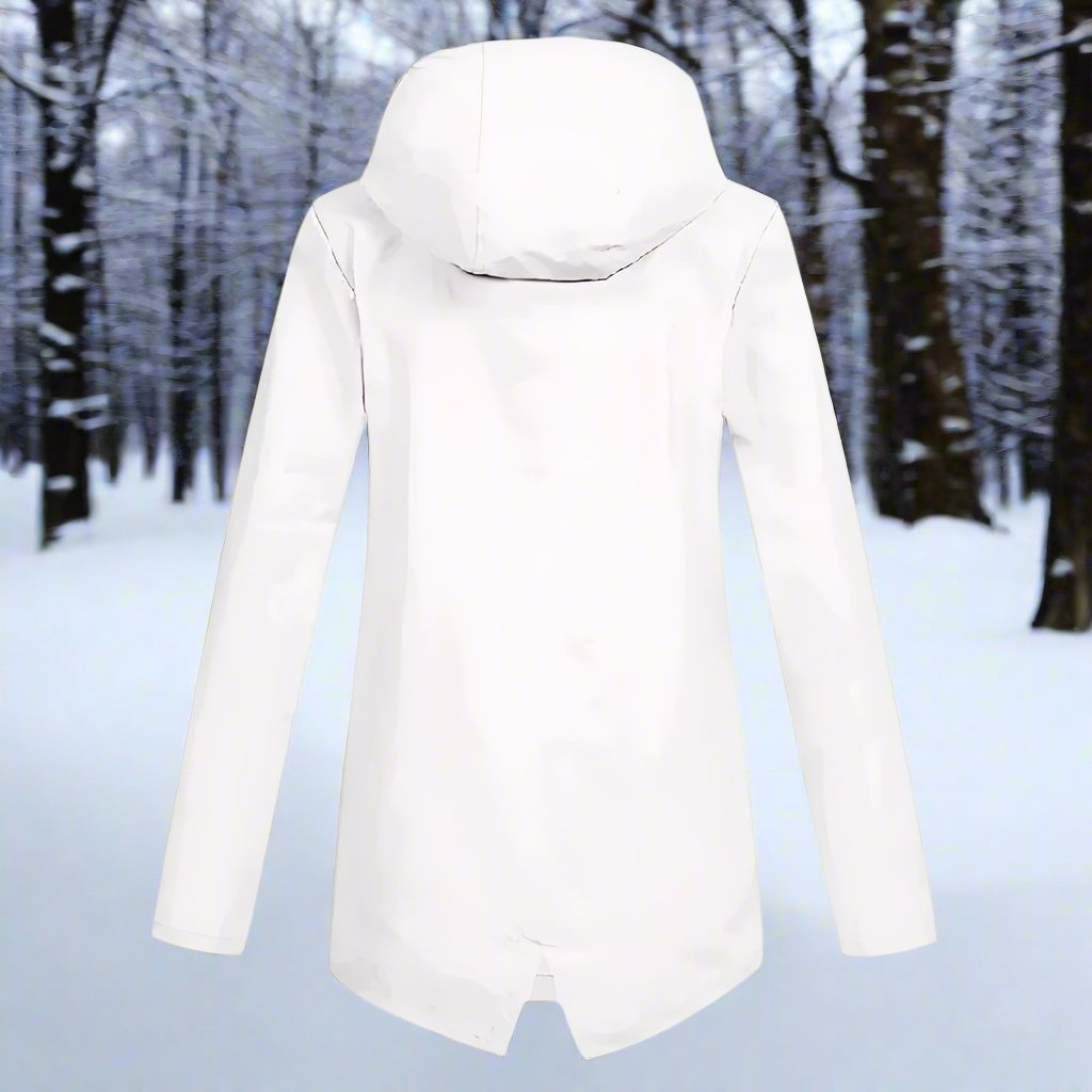 WW | Hooded Raincoat - Thigh-Length Zip Front Raincoat