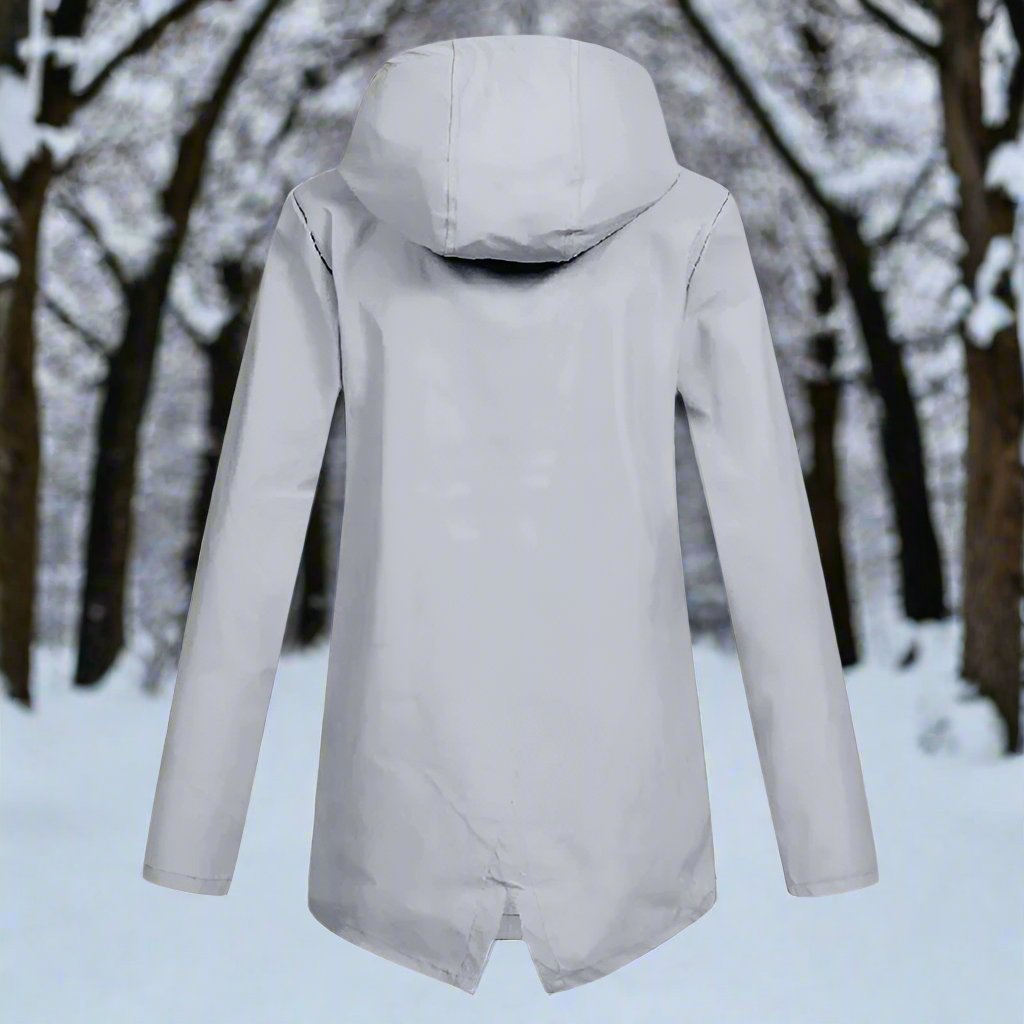 WW | Hooded Raincoat - Thigh-Length Zip Front Raincoat