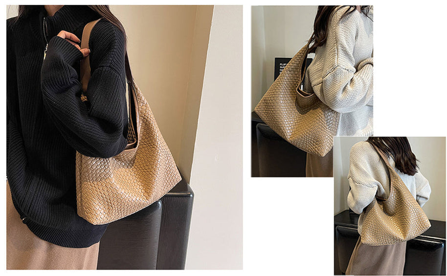 WW | Tasche Vegan Leder Alltag Gewebte Tasche Schultertasche