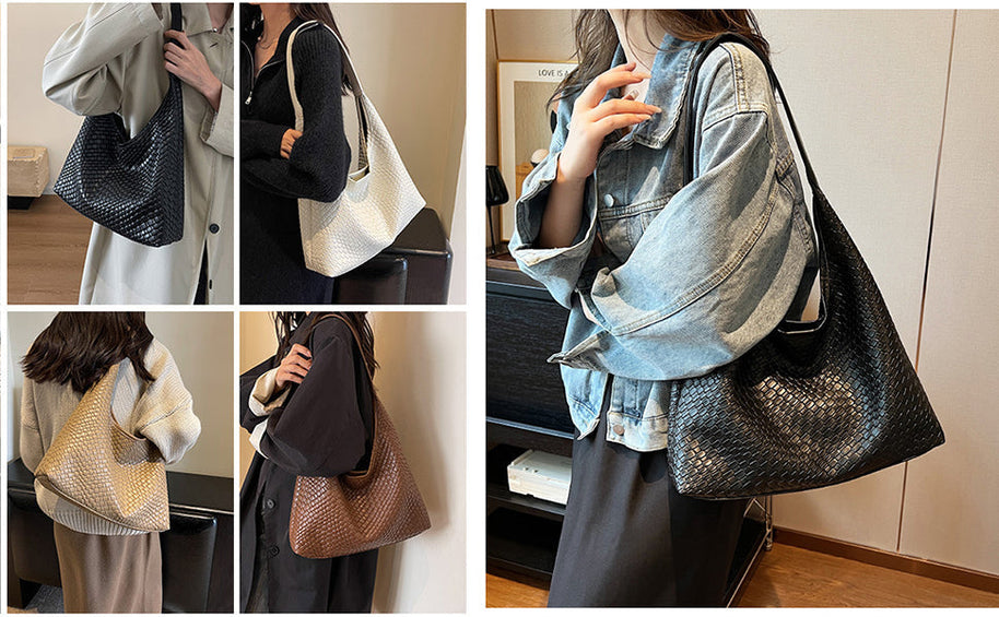 WW | Tasche Vegan Leder Alltag Gewebte Tasche Schultertasche