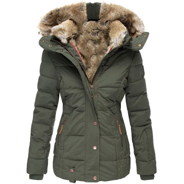 WW | Warme Winterjacke Mit Pelzfutter Für Damen