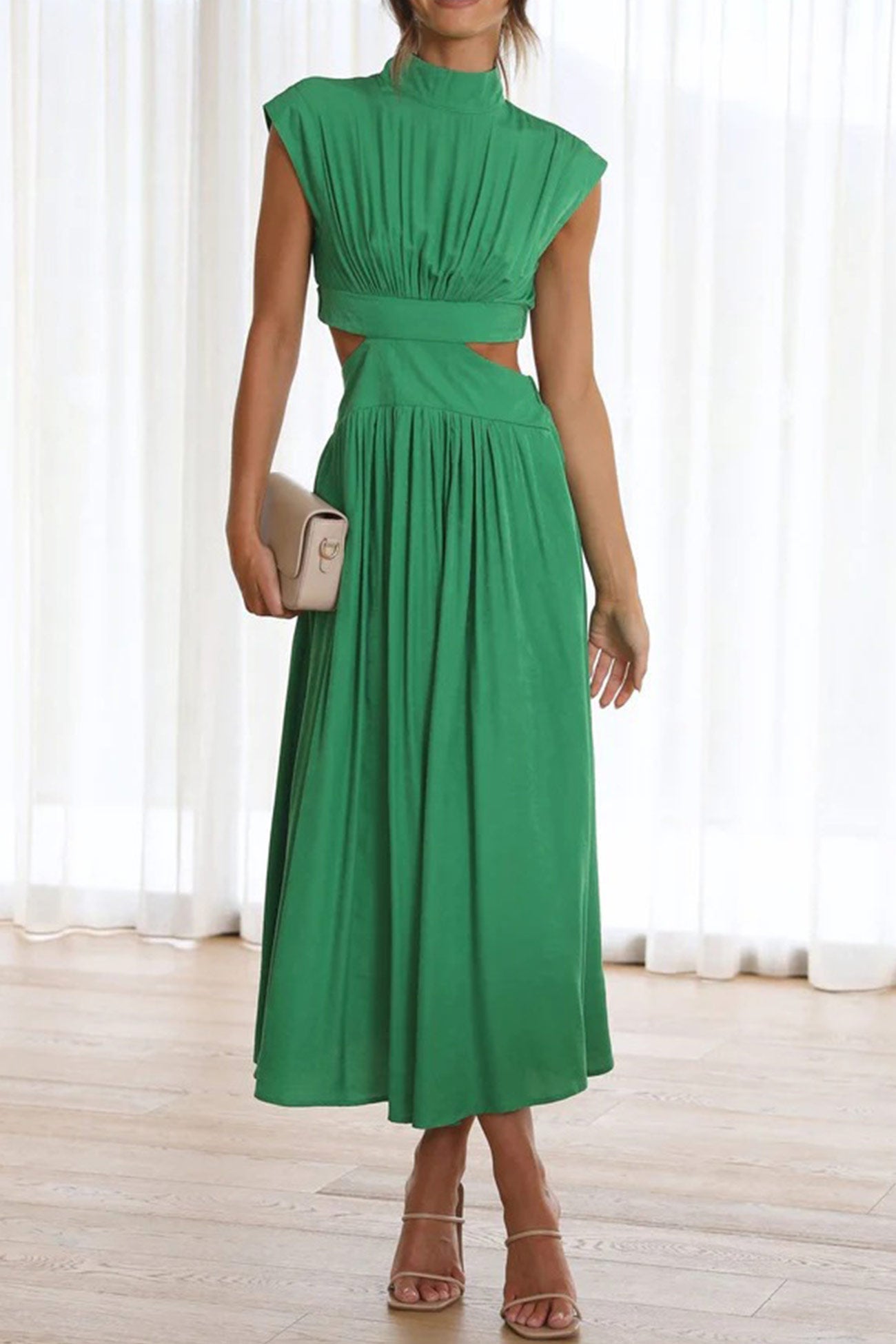 WW | Mock Neck Cutout Midi Kleid