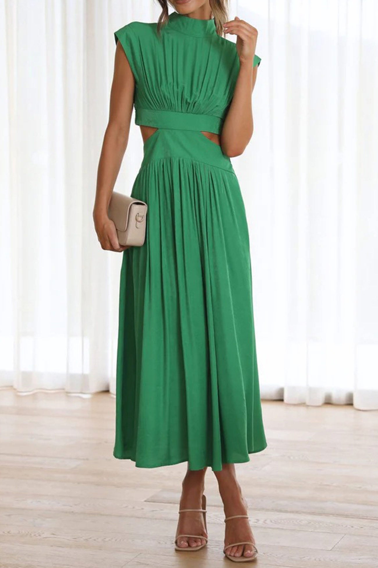 WW | Mock Neck Cutout Midi Kleid