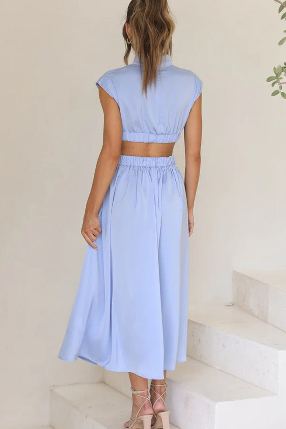 WW | Mock Neck Cutout Midi Kleid