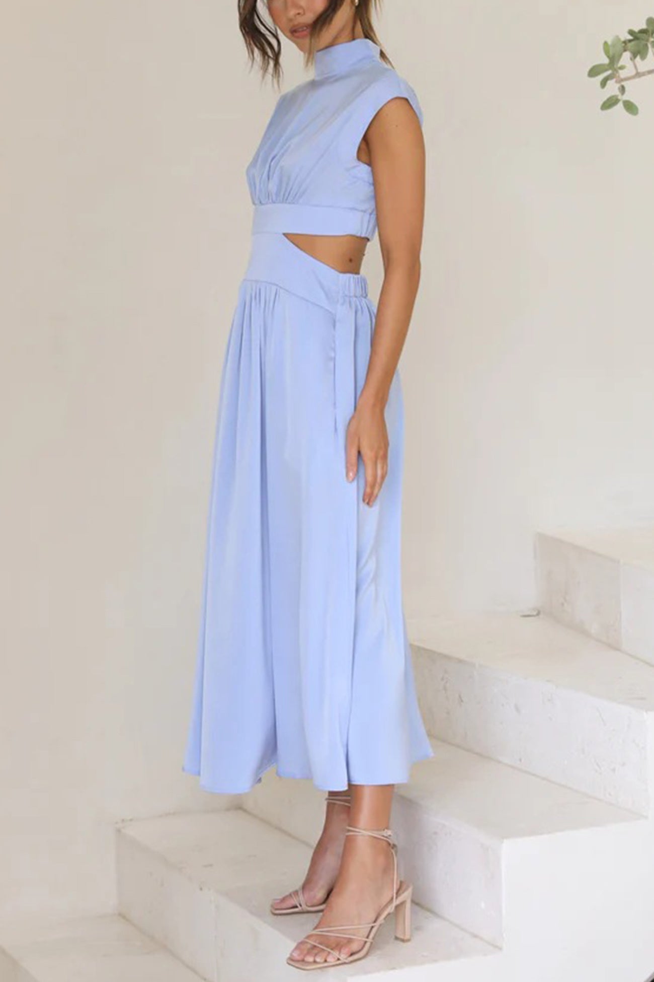 WW | Mock Neck Cutout Midi Kleid