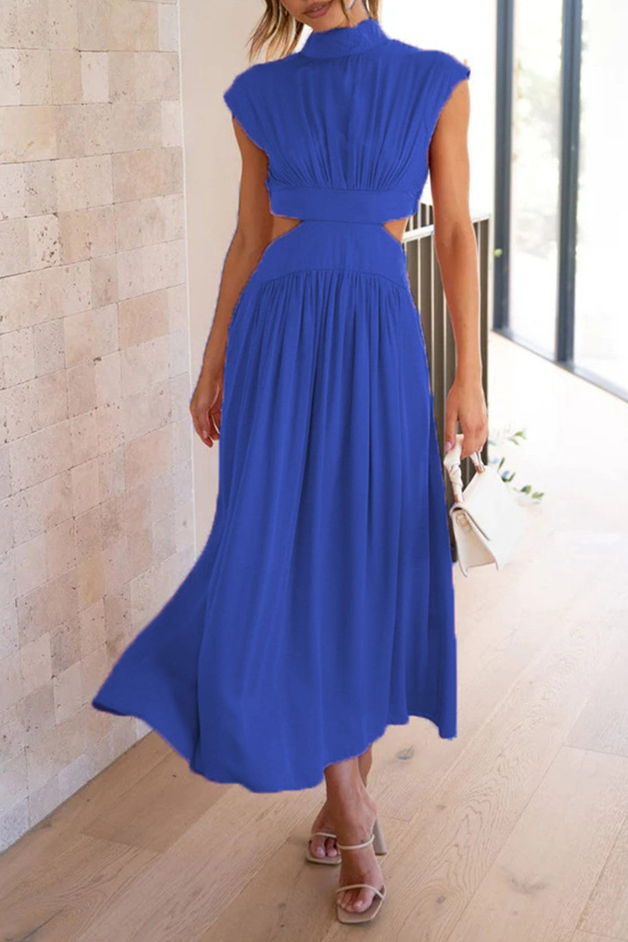 WW | Mock Neck Cutout Midi Kleid