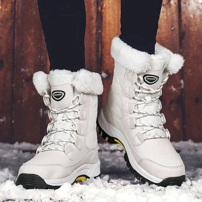 WW | Klassische Winter Midi Stiefel mit Futter für Frauen