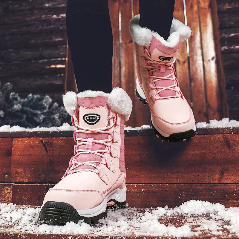 WW | Klassische Winter Midi Stiefel mit Futter für Frauen