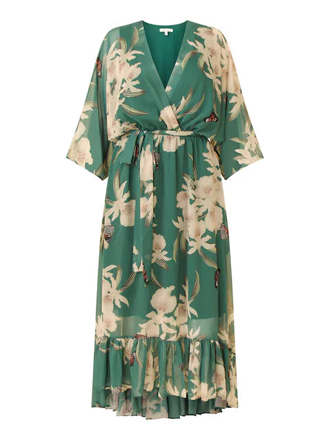 WW | 3/4 Arm V-Ausschnitt Maxikleid für Eleganz