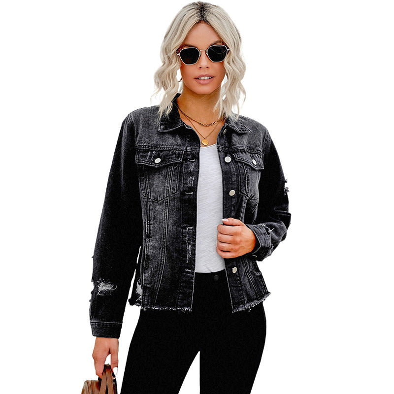 Damen Denim-Jacke mit lässigem Schnitt und funktionalen Taschen WW