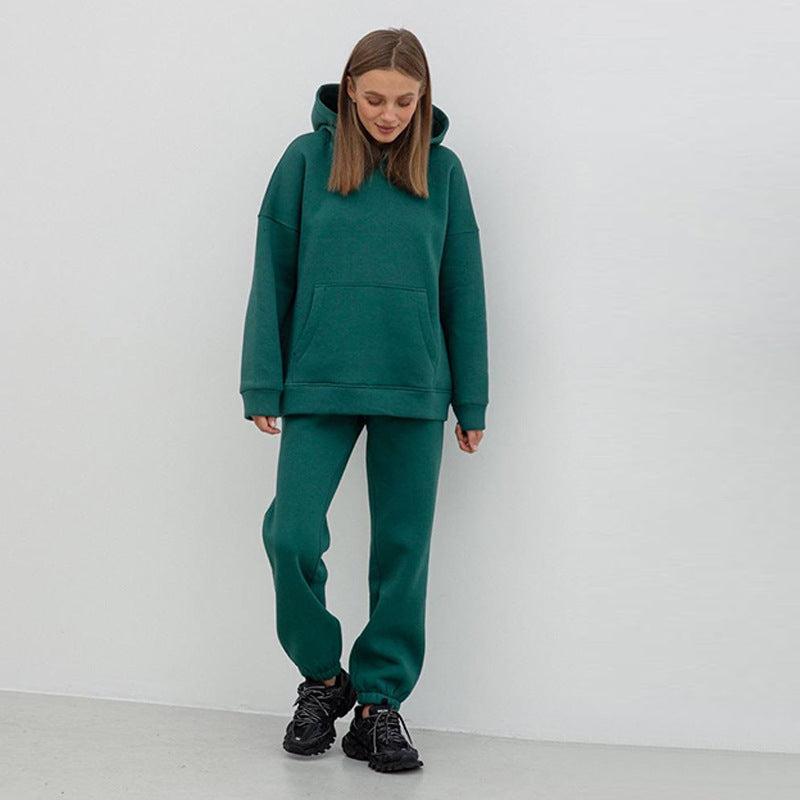 Damen sportliches Fleece-Set mit hohem Kragen WW