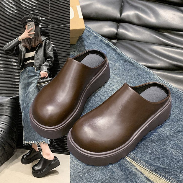 Damen stilvolle Clogs mit hohem Plateau und rutschfester Sohle W&W