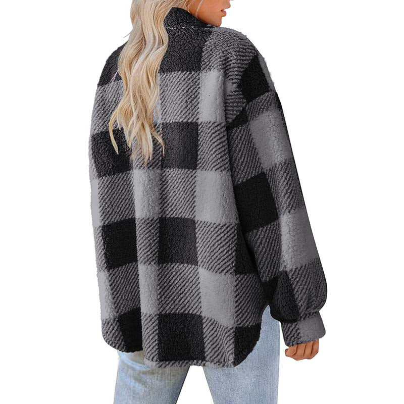 WW | Lässiger Warmer Karierter Mantel