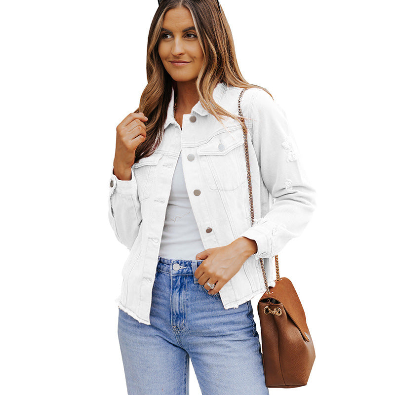 Damen Denim-Jacke mit lässigem Schnitt und funktionalen Taschen WW