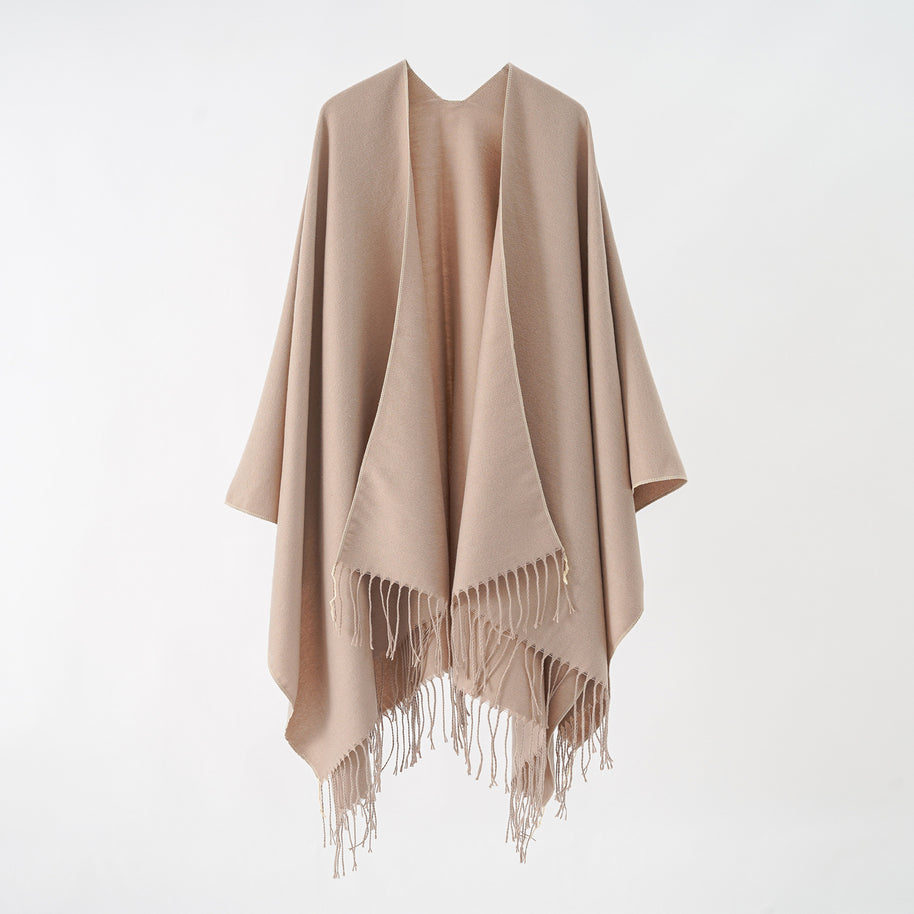 Damen modischer Fransen-Poncho aus weichem Material mit luxuriösem Fall WW