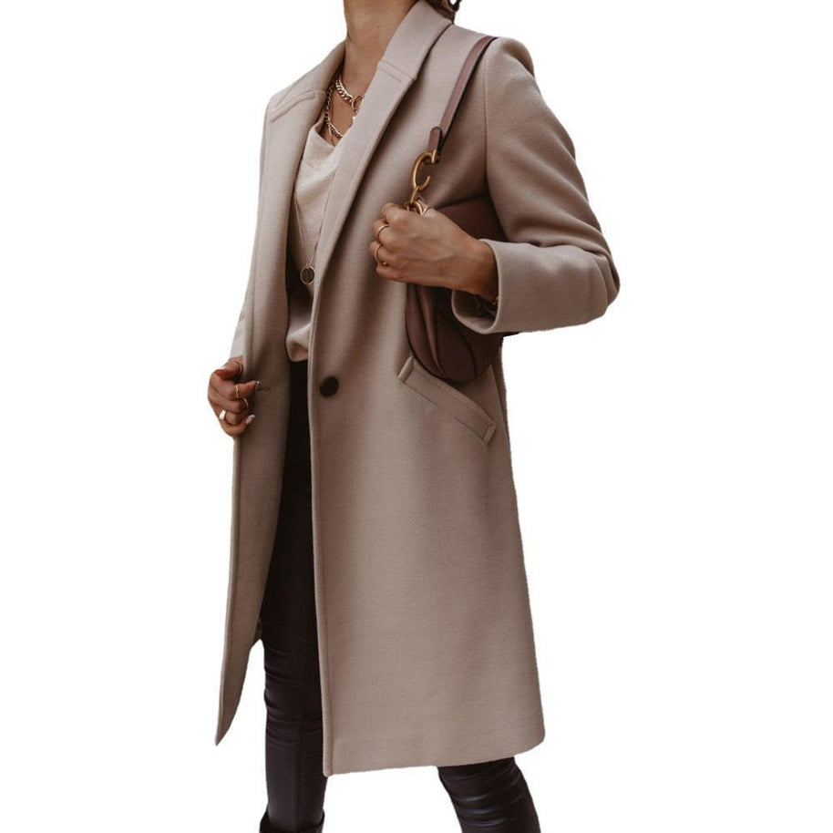 Damen Wollmantel mit elegantem Revers und zeitlosem Schnitt WW